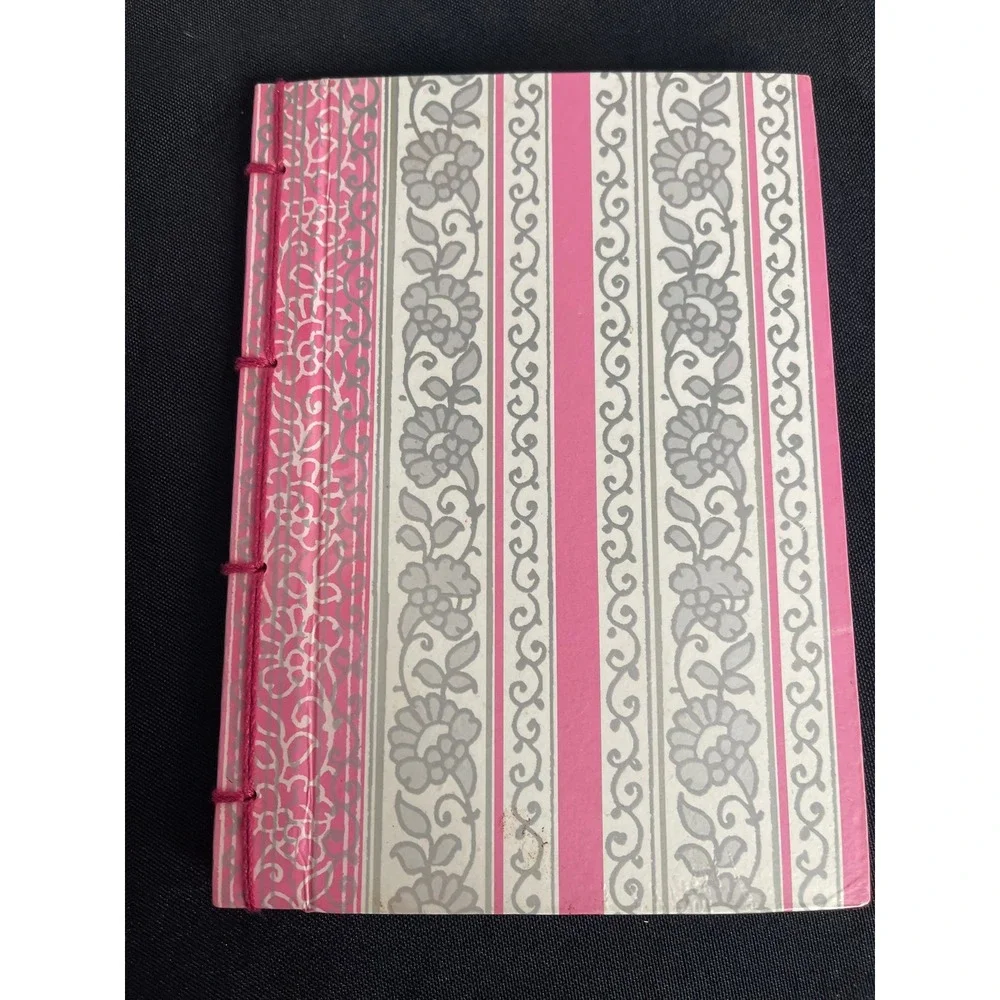 Aria Grace Collection Pink Floral Stripe Hardcover Journal 5x7 60 Sheets 878577
